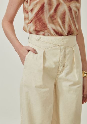Calça Maria.Valentina Pantalona Alta Off White 34 / Off White