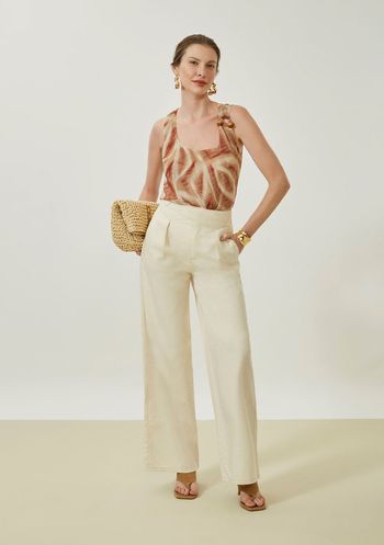 Calça Maria.Valentina Pantalona Alta Off White 34 / Off White