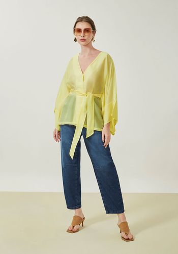 Calça Maria.Valentina Mom Alta Azul 34 / Azul