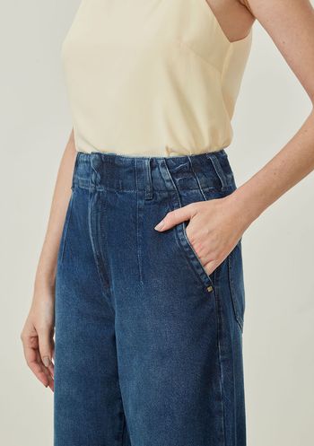 Calça Maria.Valentina Mom Alta Azul 34 / Azul