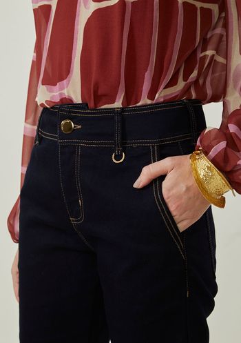 Bermuda Maria.Valentina Ajustada Alta Azul 34 / Azul