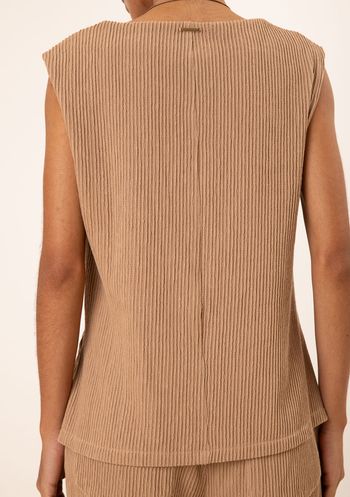 Blusa Maria.Valentina Ajustada Decote Careca Sem Alça Padrão Marrom PP / Marrom