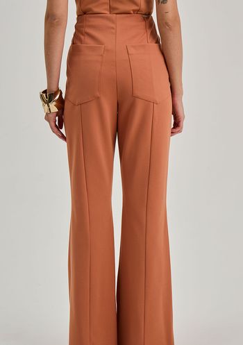 Calça Iódice Flare Alta Marrom 36 / marrom