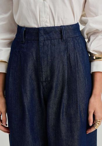Calça Iódice Mom Alta Azul 38 / Azul