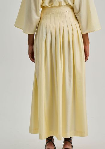 Saia Iódice Evasê Alta Longa Amarelo 38 / Amarelo
