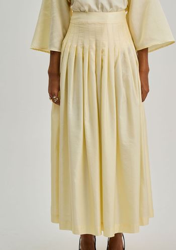 Saia Iódice Evasê Alta Longa Amarelo 38 / Amarelo