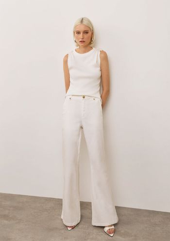 Calça Iódice Boot Cut Alta Off White 36 / Off White