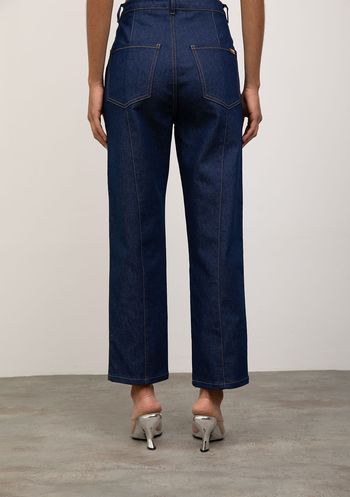 Calça Iódice Reta Alta Azul 36 / Azul