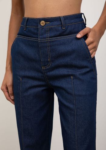 Calça Iódice Reta Alta Azul 36 / Azul