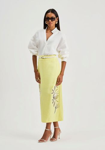 Camisa Iódice Solta Decote V Manga Longa Padrão Off White PP / Off White