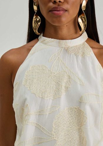 Regata Iódice Solta Decote Careca Padrão Off White PP / Off White