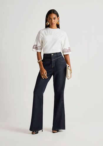 Calça Iódice Flare Alta Azul 38 / Azul