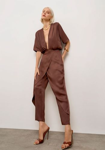 Calça Iódice Slim Alta Marrom 38 / marrom