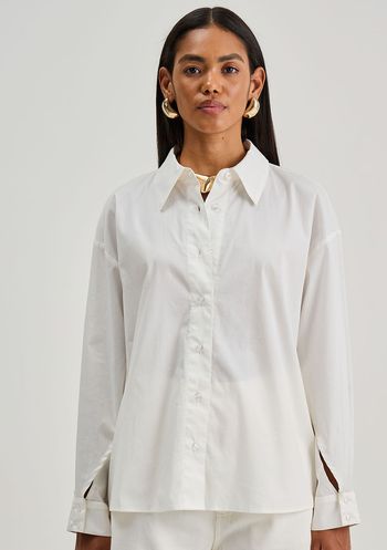 Camisa Iódice Oversized Polo Manga Longa Padrão Off White P / Off White