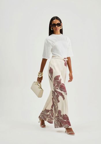 Camiseta Iódice Ajustada Decote Careca Manga Curta Padrão Off White P / Off White