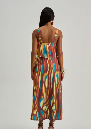 Vestido Iódice Solto Decote Reto Sem Manga Longo Amarelo P / Amarelo