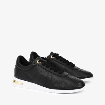 Tênis Preto Dourado Couro 33