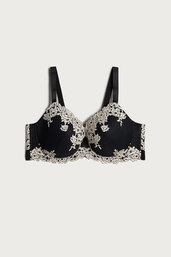 Sutiã Balconet Mina Pretty Flowers - Preto 42D / Preto