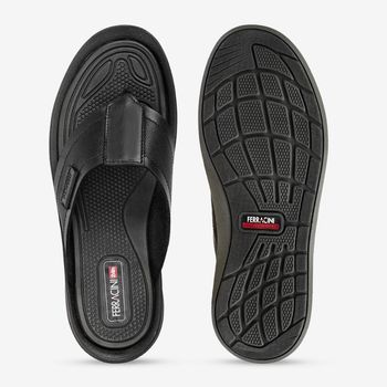 Sandália Ferracini Masculina de Couro Preta Dakar 1590A 41 / PRETO 1