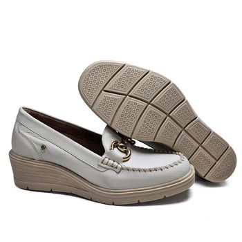 Mocassim Nice Couro Off White - NIC043 37