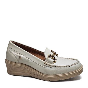 Mocassim Nice Couro Off White - NIC043 37