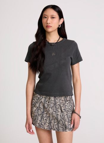 Blusa Baby Look Irina John John Feminina PP / Cinza