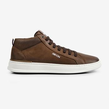 Sapatênis Ferracini Couro Masculino Elástico Gold 2073A 37 / MARROM | BROWN