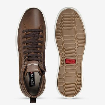 Sapatênis Ferracini Couro Masculino Elástico Gold 2073A 37 / MARROM | BROWN