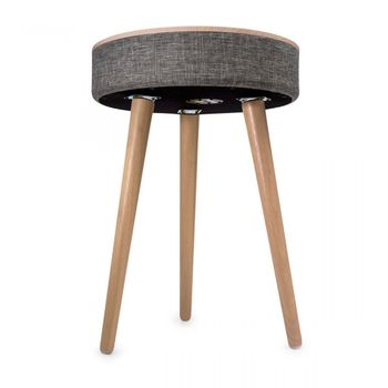 Mesa Speaker e Carregador Sem Fio Cinza