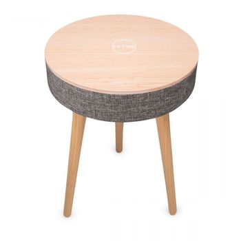 Mesa Speaker e Carregador Sem Fio Cinza