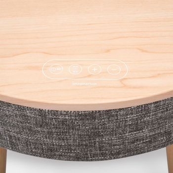 Mesa Speaker e Carregador Sem Fio Cinza