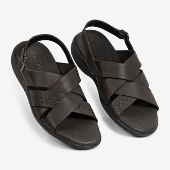 Sandália Ferracini Masculina de Couro Lancer Ferracini 1207B 41 / MARROM | BROWN