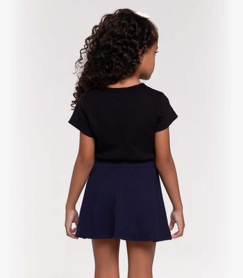 Blusa Cropped Infantil Ribana Canelada Trick Nick Preto 3 / Preto