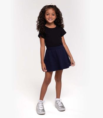 Blusa Cropped Infantil Ribana Canelada Trick Nick Preto 3 / Preto