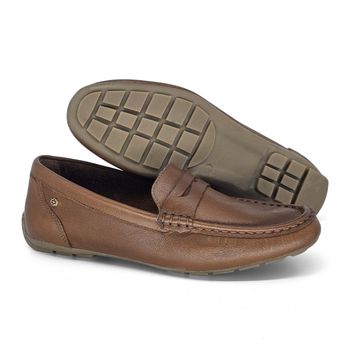 Mocassim Lady Couro Tan Lustro - LAD1052 35