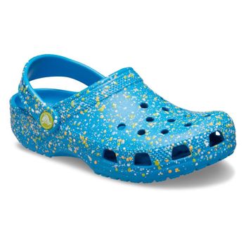 Sandália Crocs Classic Paint Splatter Clog T  Marina/multi 22 / azul