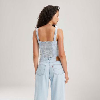 Blusa Jeans Levi's® Drea Corset Lavagem Clara Regata G
