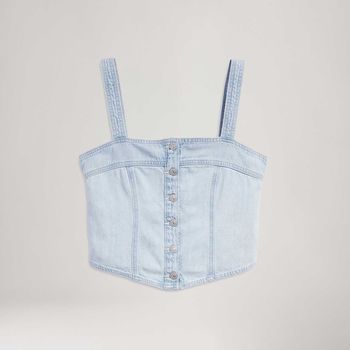 Blusa Jeans Levi's® Drea Corset Lavagem Clara Regata G