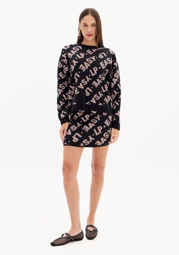 Saia Curta Tricô Com Cintura Alta P / A2407