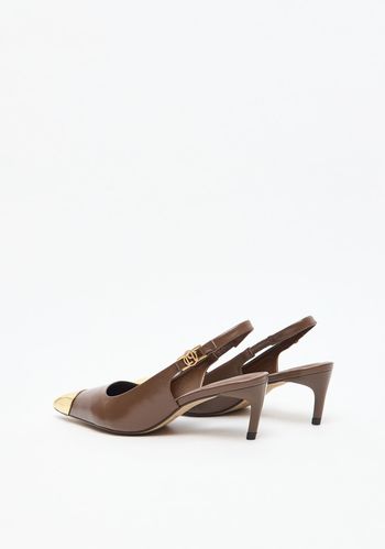 Scarpin Salto Médio Couro Bico Metalizado 39 / A2712