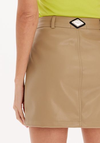 Saia Curta Com Cintura Alta E Zíperes PP / A2736