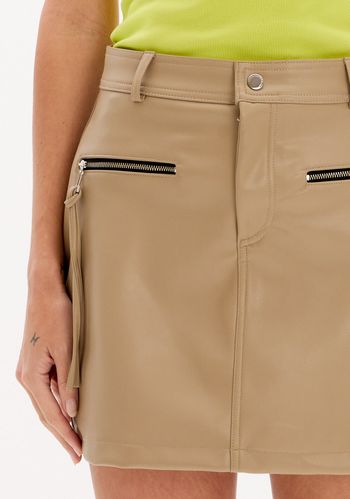 Saia Curta Com Cintura Alta E Zíperes PP / A2736