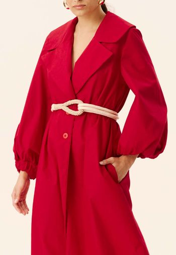 Trench Coat Manga Franzida P / Vermelho escuro