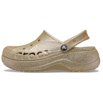Sandália Crocs Baya Platform Glitter Clog Chai 35 / Marrom