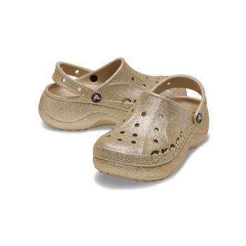 Sandália Crocs Baya Platform Glitter Clog Chai 35 / Marrom
