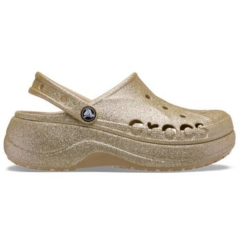 Sandália Crocs Baya Platform Glitter Clog Chai 35 / Marrom