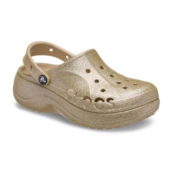 Sandália Crocs Baya Platform Glitter Clog Chai 35 / Marrom