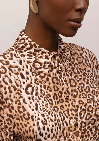 Camisa Iódice Manga Longa Com Botões Marrom PP / marrom