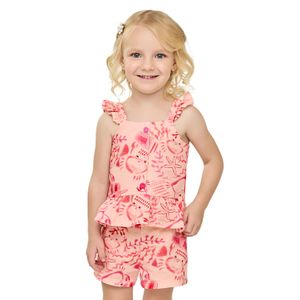 Conjunto Infantil Menina Caranguejinho Elian Rosa