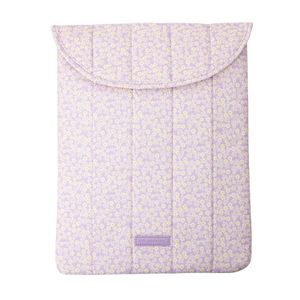 Capa De Notebook 15 Por Onde Flor Matelassê Poliéster Algodão Lilás Floral